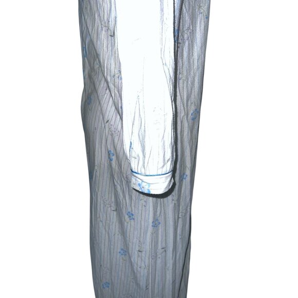 Vintage 70's Long Sleeve Floral Lace Night Gown Sz Small White & Multi Ankle - Picture 10 of 15